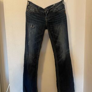 Silver Jeans Women's Dark Blue Boot Cut Jeans